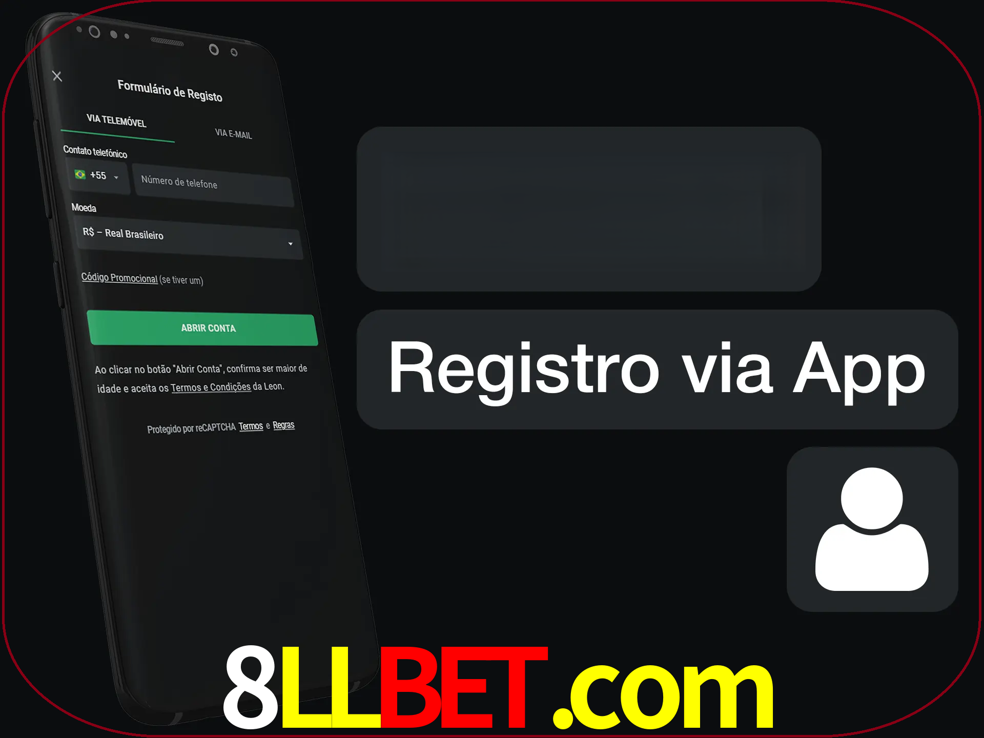 Registre-se com duas etapas usando o aplicativo.