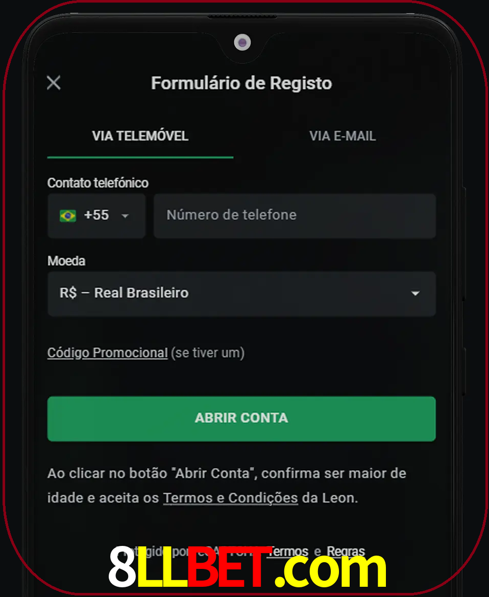 Abra o aplicativo e inicie o processo de registro.
