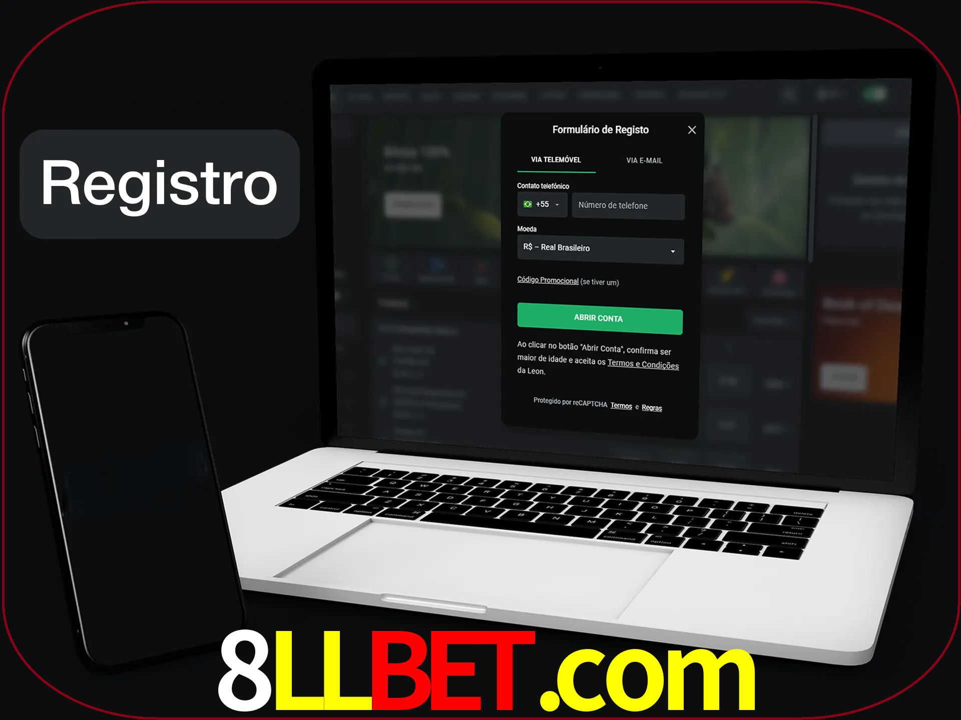 O registro na LeonBet é simples.
